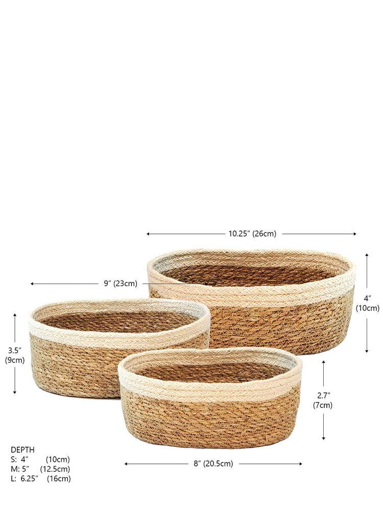 Seagrass & Jute  Savar Oval Bowls (Set of 3)