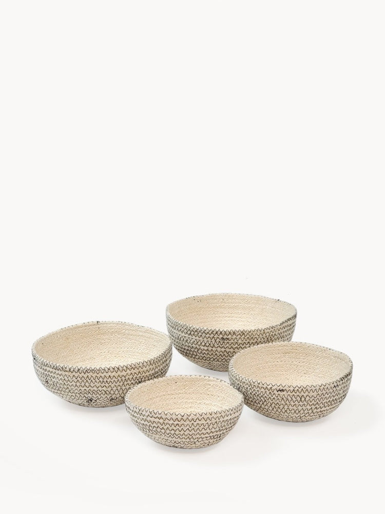 Amari Jute Round Bowl - Black Accents(Set of 4)