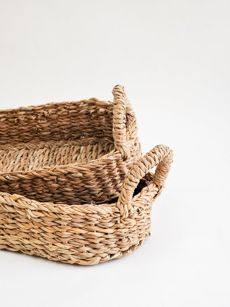 Seagrass Savar Bread Basket with Natural Handle