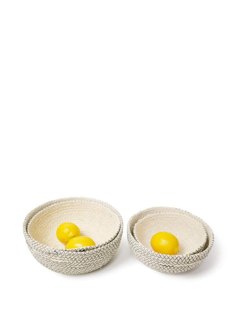 Amari Jute Round Bowl - Black Accents(Set of 4)