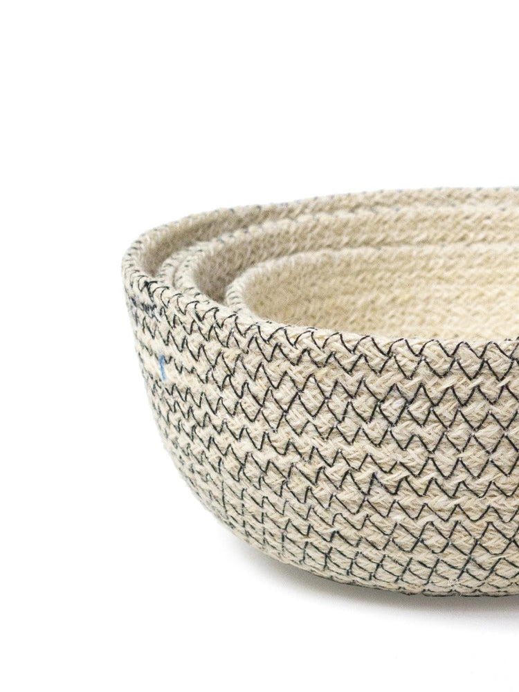 Amari Jute Round Bowl - Black Accents(Set of 4)