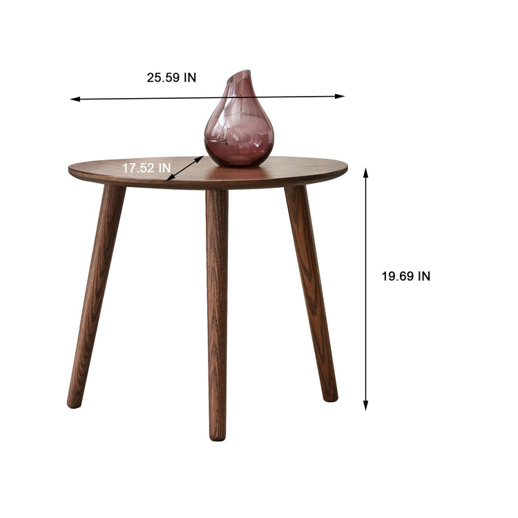 Solid Oak Wood Side Table