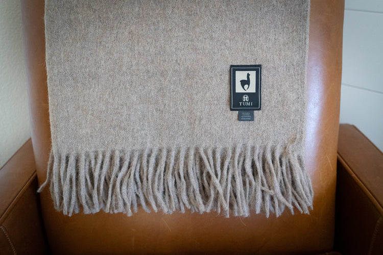 Alpaca Wool Throw Blanket - Solid Colors