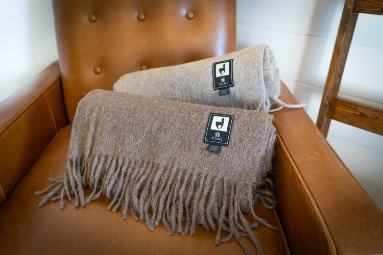 Alpaca Wool Throw Blanket - Solid Colors