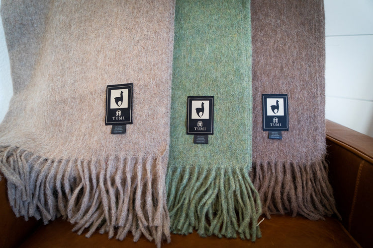 Alpaca Wool Throw Blanket - Solid Colors