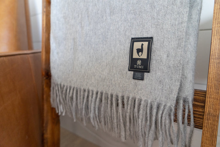 Alpaca Wool Throw Blanket - Solid Colors