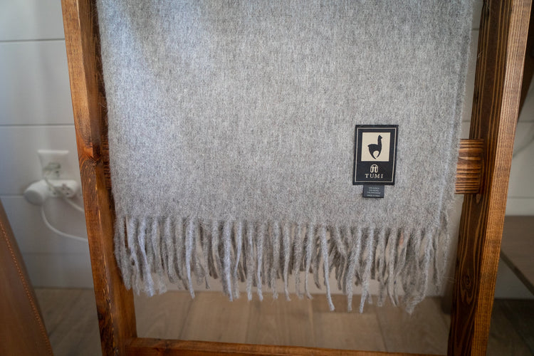 Alpaca Wool Throw Blanket - Solid Colors