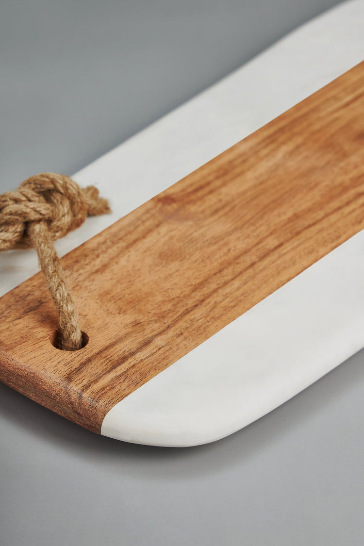 Sulguni Marble & Wood Cutting Board, White