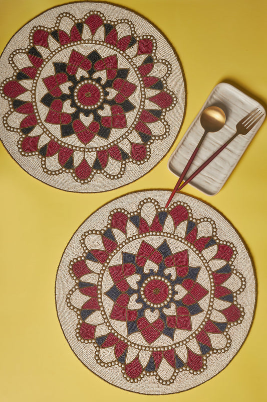 Claremont Beaded Placemats, Set of 2