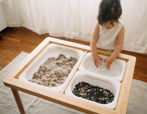Land, Sand and Water Wooden Table