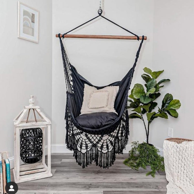 Black Crochet Hammock Chair | NINA BLACK