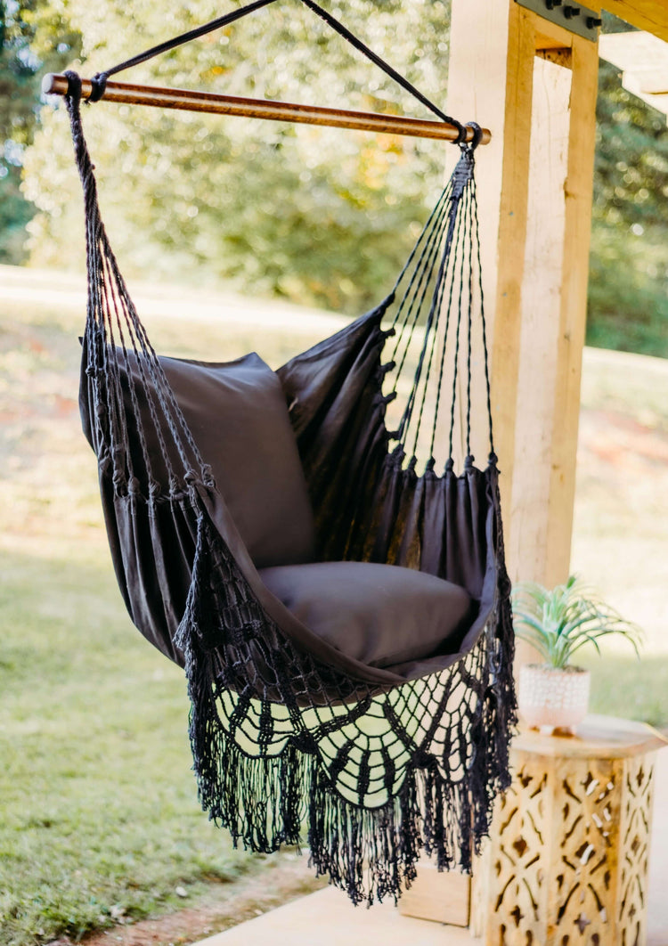 Black Crochet Hammock Chair | NINA BLACK