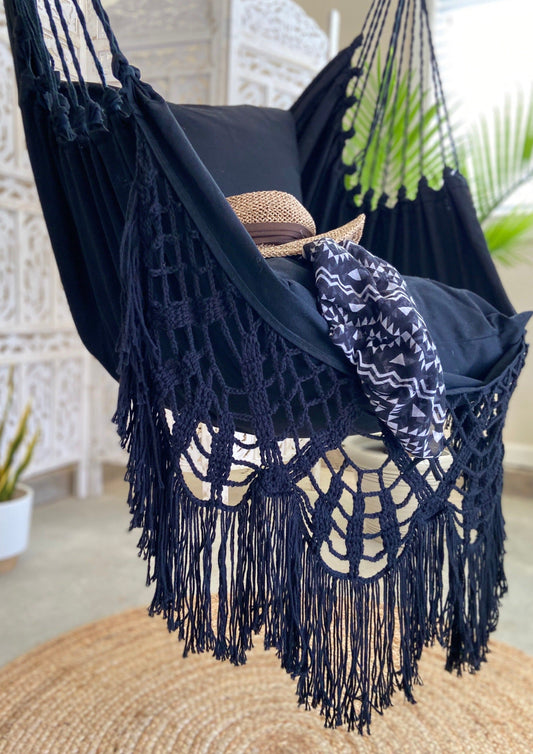 Black Crochet Hammock Chair | NINA BLACK