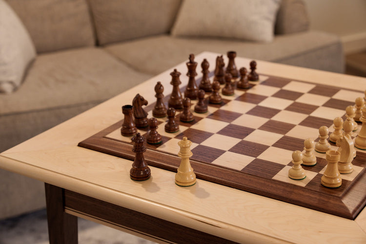 JLP Walnut Maple Premium Hardwood Chess Table