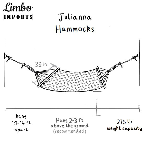 Woven White Hammock With Wood Spreaders | JULIANNA