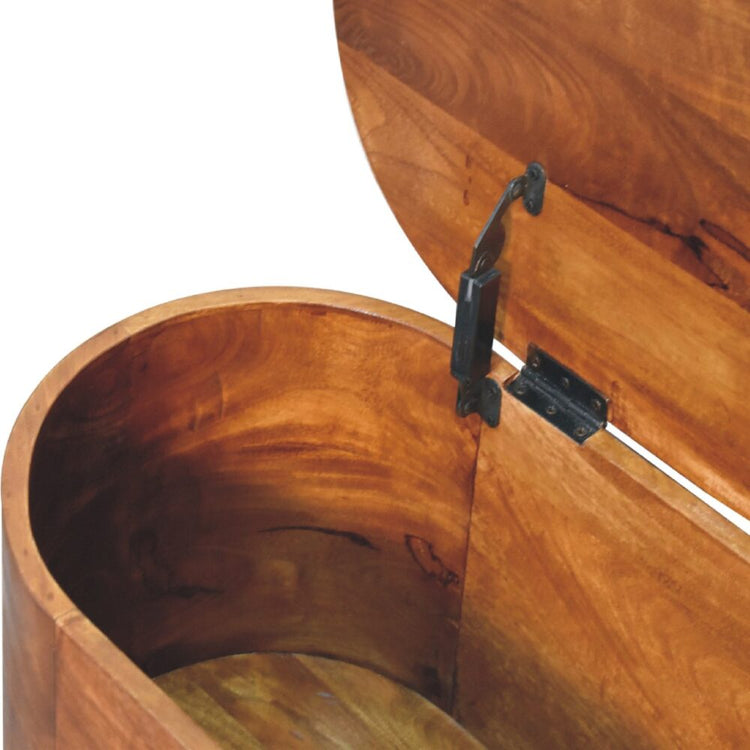 Chestnut Rounded Lid up Storage Table/Box