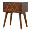 Geo Brass Inlay Bedside Table